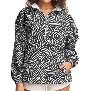 Champion Packable Jacket S-Med. Graphic Embroider Pocket Hood Drawcord